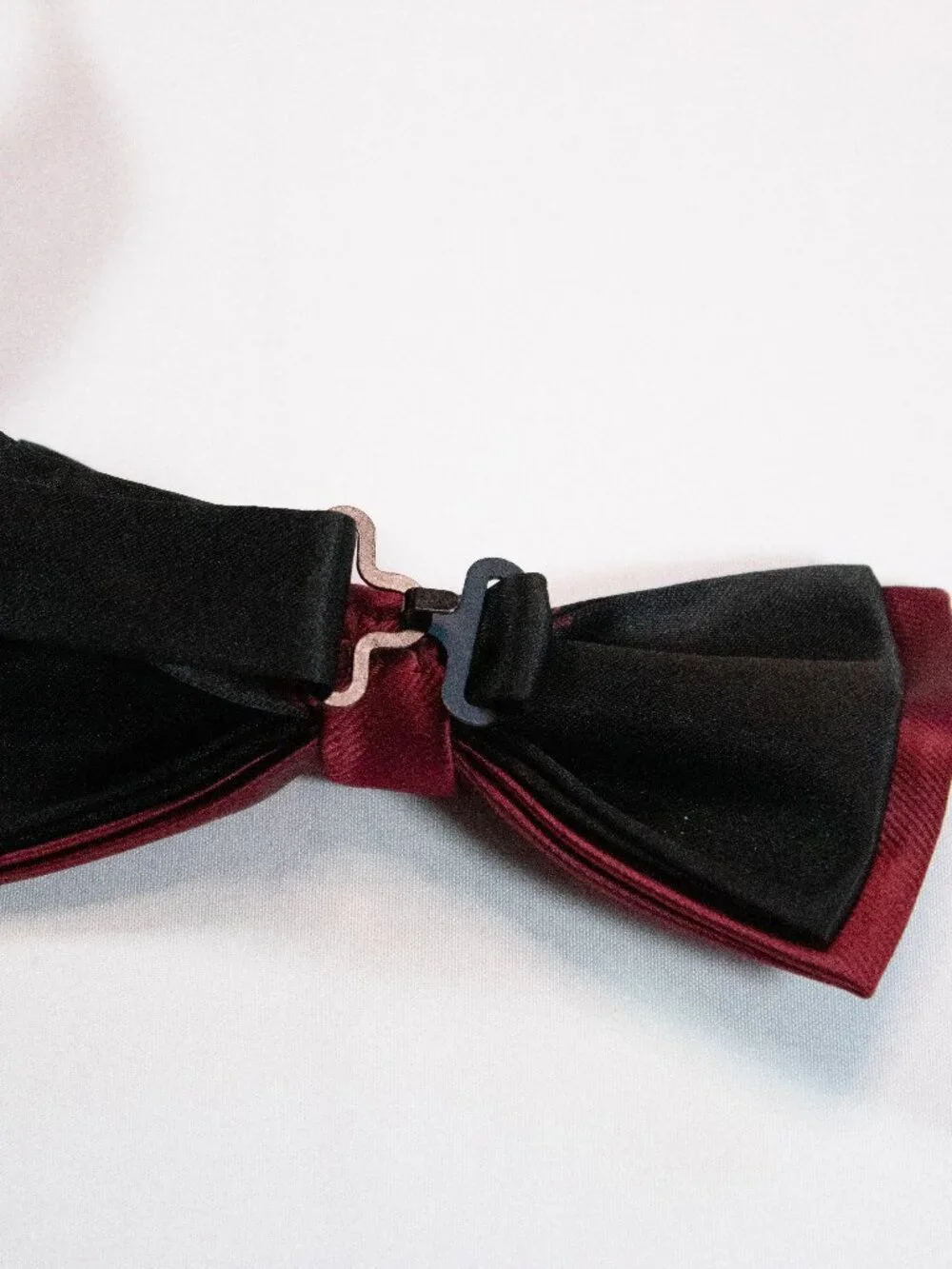 Boys Burgundy Satin Adjustable Bow Tie